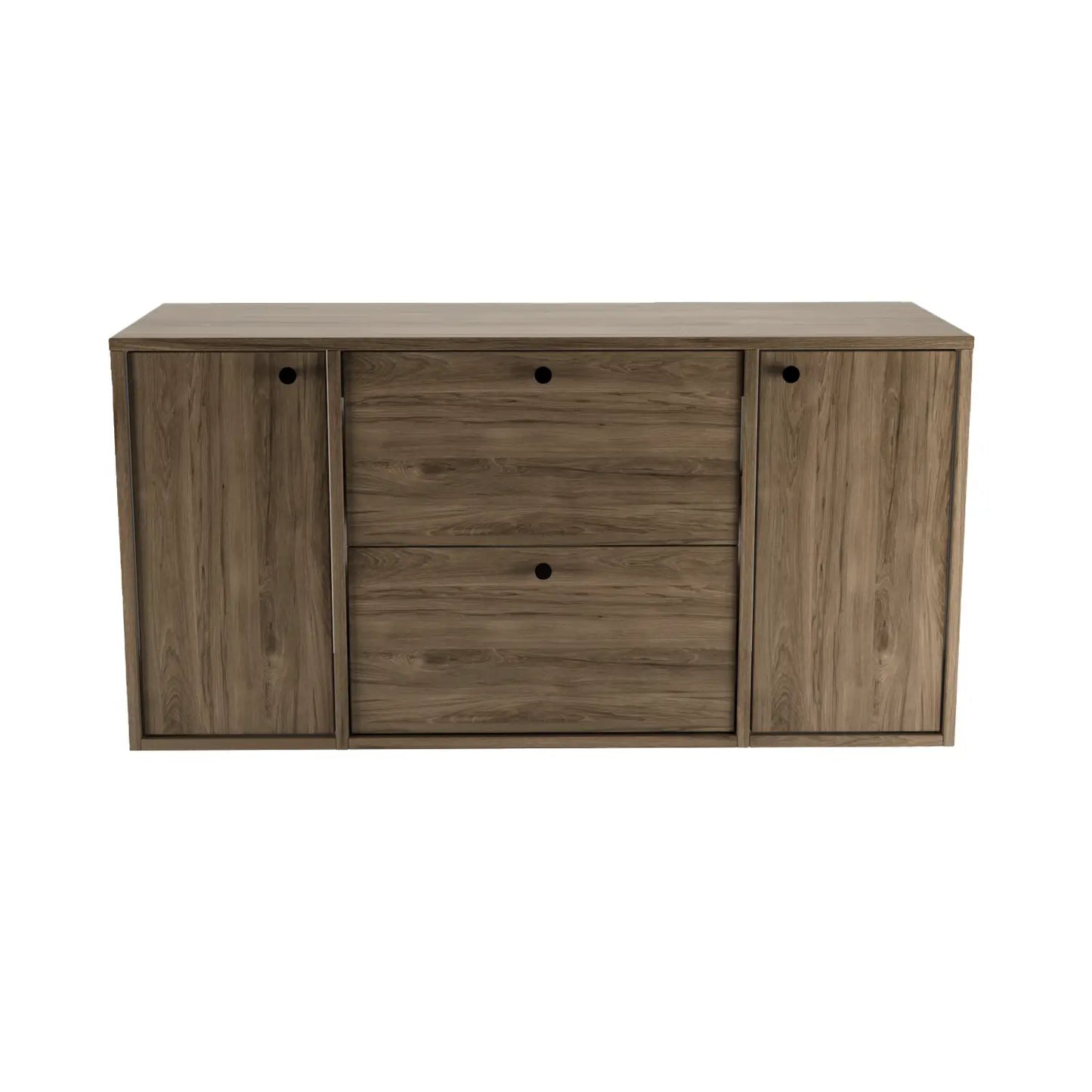 Waschtischunterschrank 120 cm mit 2 Türen und 2 Schubladen Belino - Walnuss Dunkel