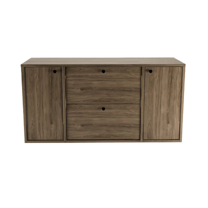 Waschtischunterschrank 120 cm mit 2 Türen und 2 Schubladen Belino - Walnuss Dunkel