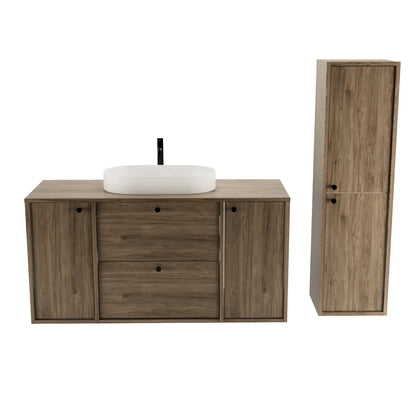 Waschtischunterschrank 120 cm mit 2 Türen und 2 Schubladen Belino - Walnuss Dunkel
