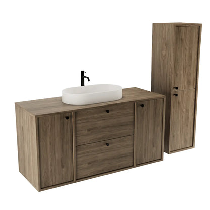 Waschtischunterschrank 120 cm mit 2 Türen und 2 Schubladen Belino - Walnuss Dunkel