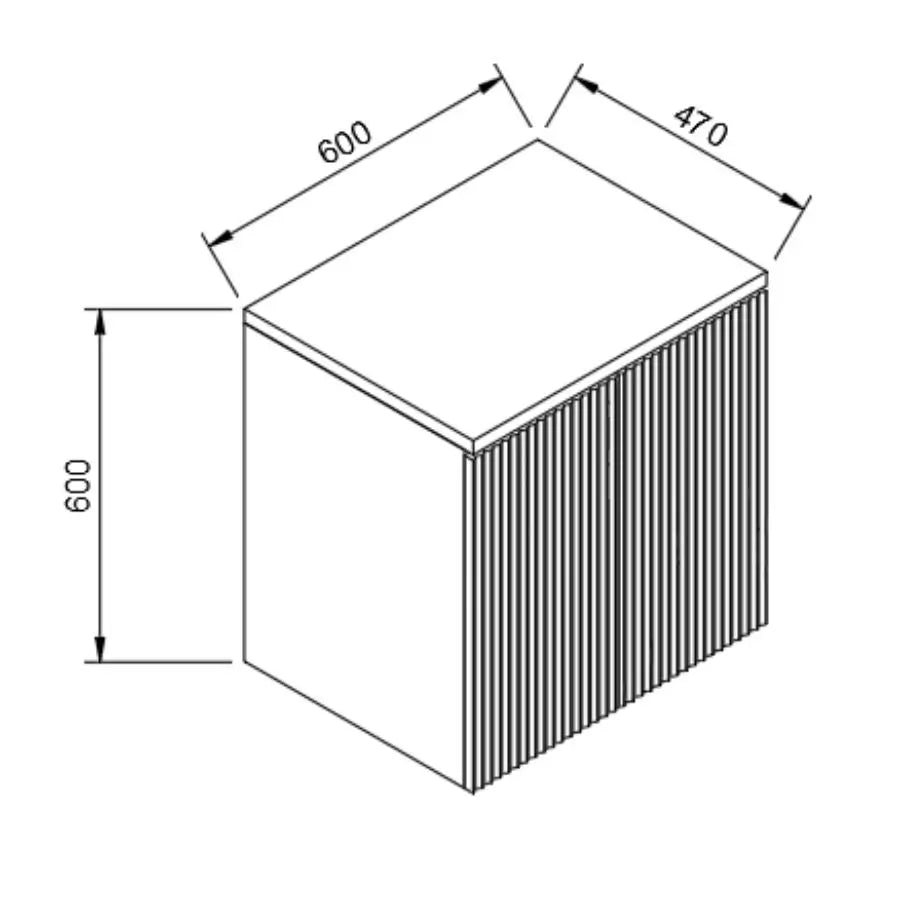 Waschtischunterschrank 60 cm mit Türen Willy - Kaschmir, Walnussplatte