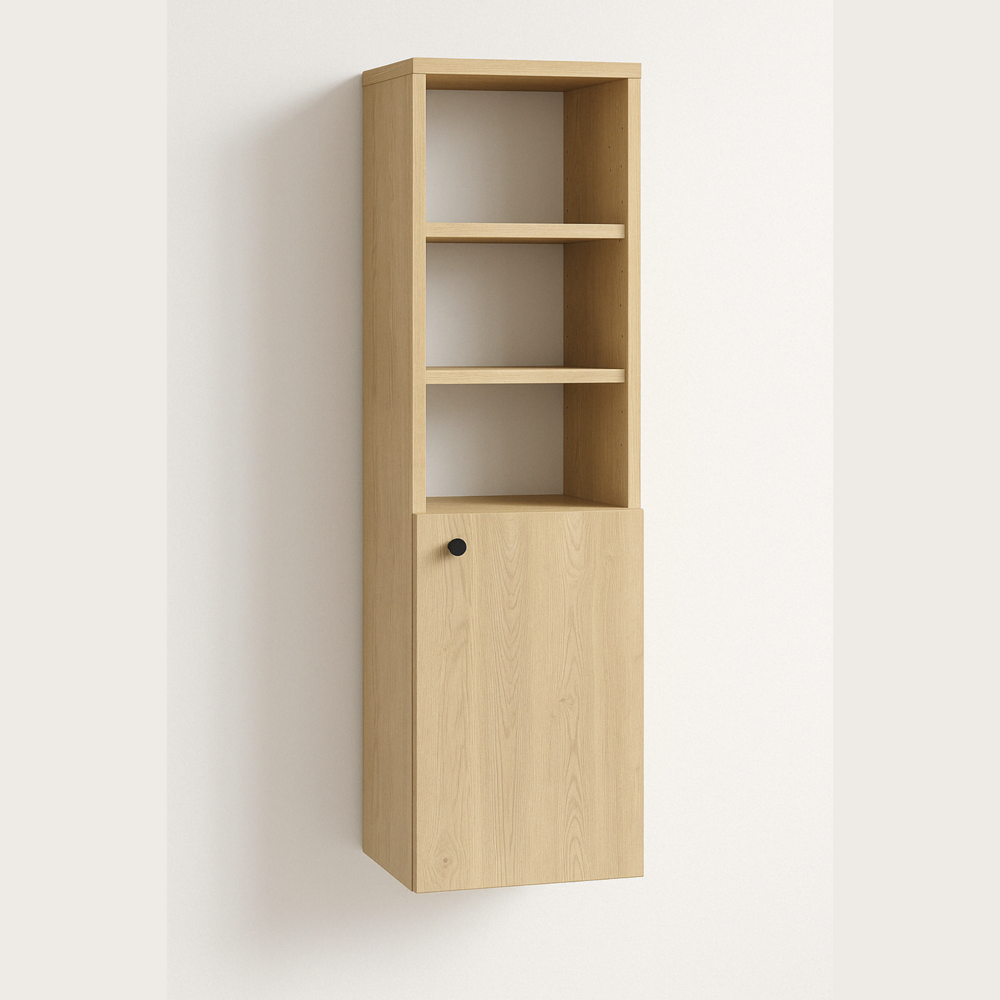 Bad Hochschrank 120 cm, 1 Tür, halboffen Beti - Eiche Cremona