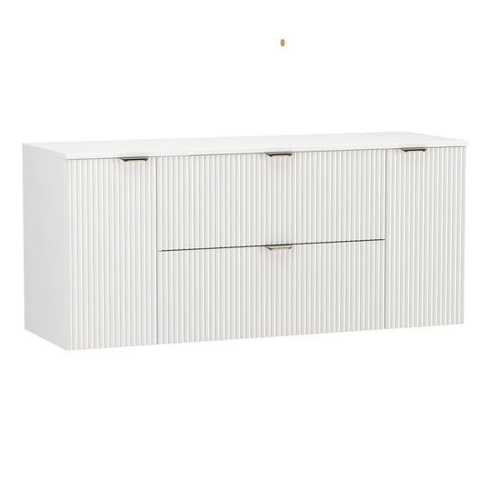 Waschtischunterschrank 140 cm mit 2 Türen und 2 Schubladen Willy - Weiß