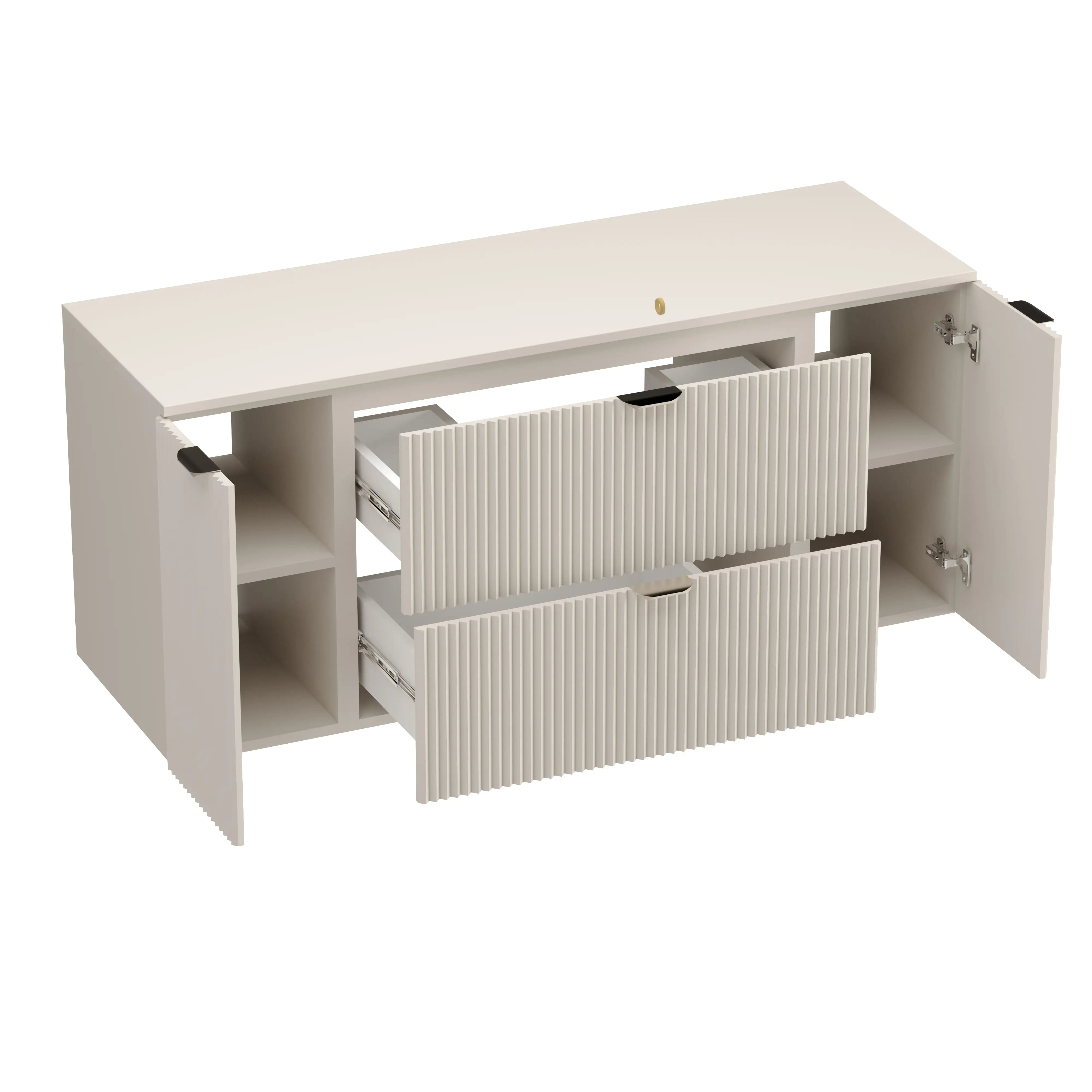Waschtischunterschrank 140 cm mit 2 Türen und 2 Schubladen Willy - Kaschmir
