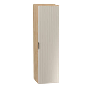 Hochschrank Willy in Kaschmir/Walnuss als stilvolles Möbelstück für moderne Badezimmer.