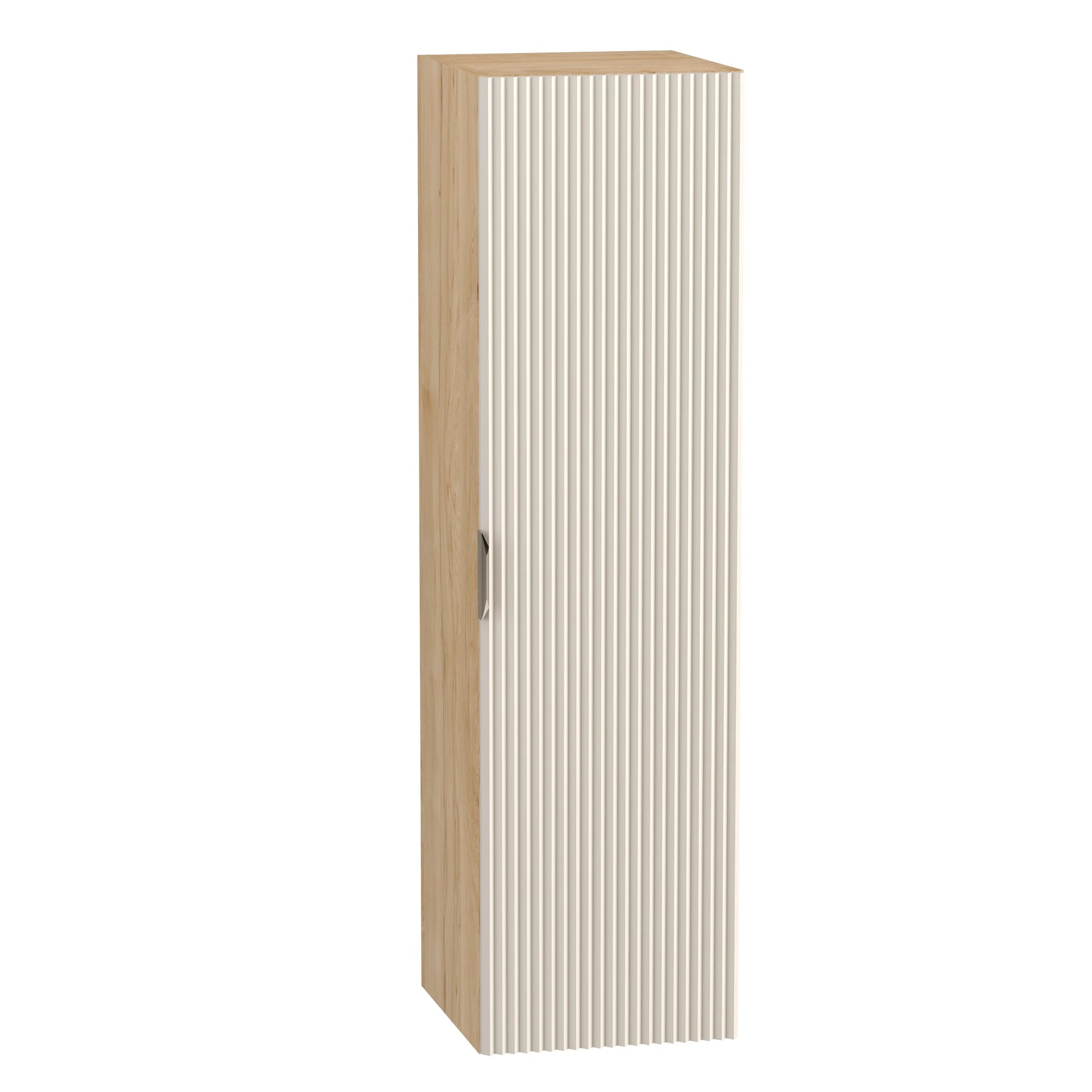 Hochschrank Willy in Kaschmir/Walnuss als stilvolles Möbelstück für moderne Badezimmer.