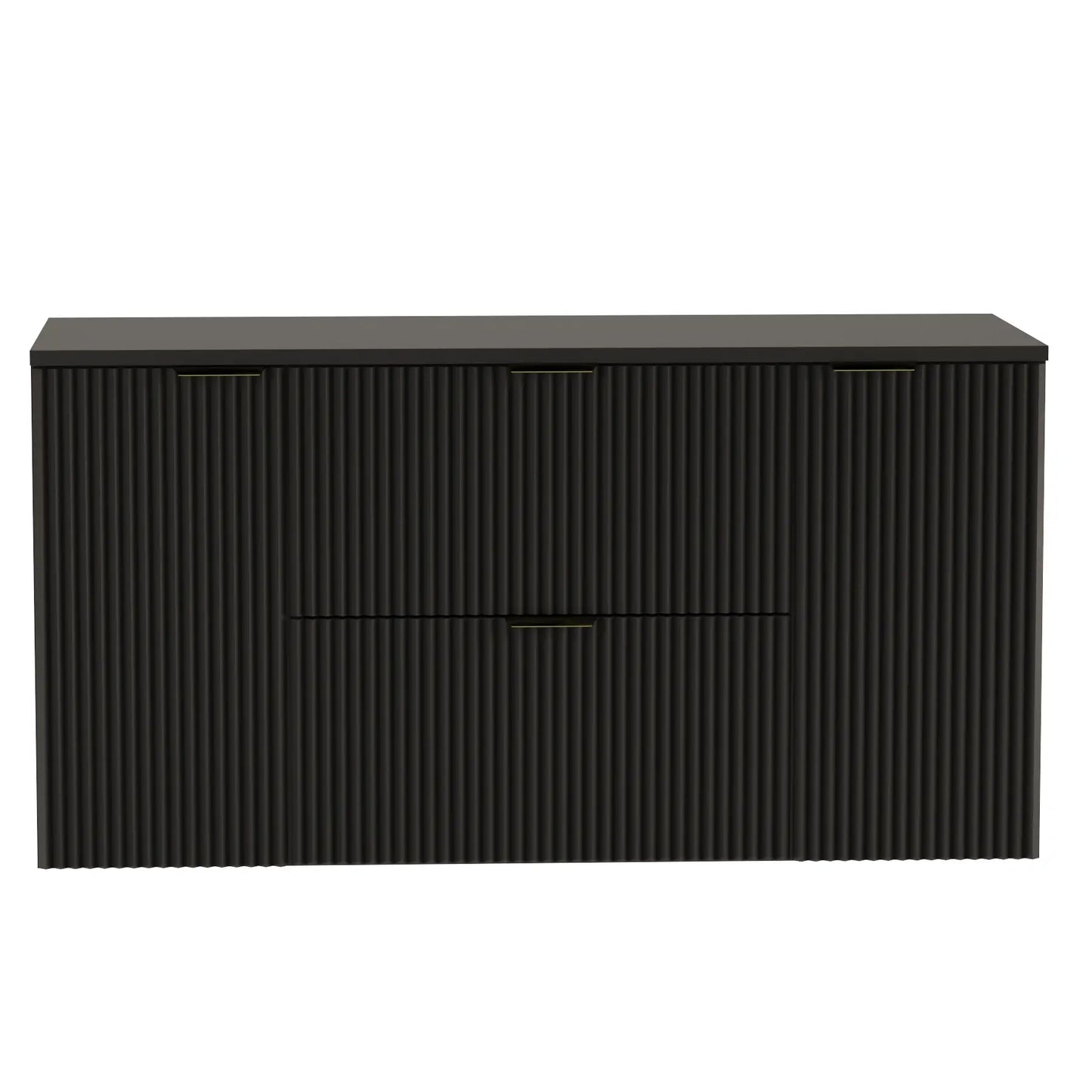 Waschtischunterschrank 120 cm mit 2 Türen und 2 Schubladen Willy - Schwarz