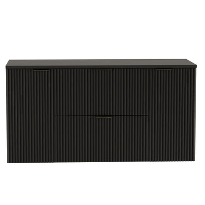 Waschtischunterschrank 120 cm mit 2 Türen und 2 Schubladen Willy - Schwarz