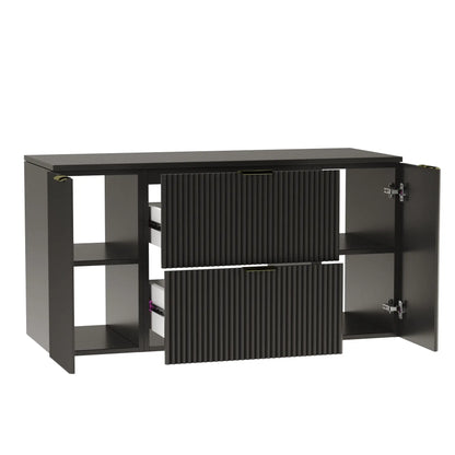 Waschtischunterschrank 120 cm mit 2 Türen und 2 Schubladen Willy - Schwarz