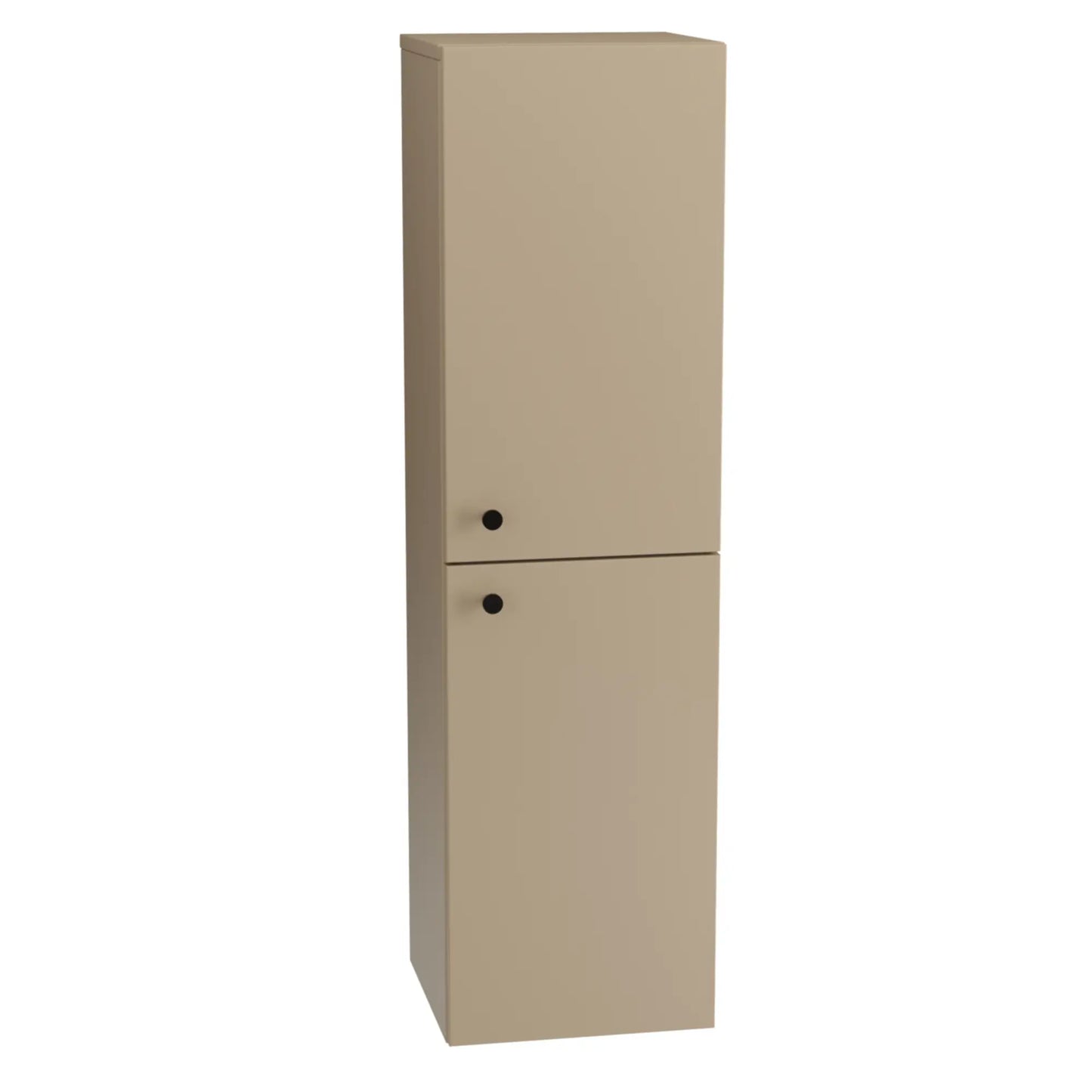 Bad Hochschrank 120 cm Beti – mit 2 Türen in der eleganten Farbe Cappuccino. Der Hochschrank besticht durch sein modernes Design und die warme, beruhigende Farbgebung, die eine gemütliche Atmosphäre im Badezimmer schafft. Mit zwei Türen bietet der Schrank großzügigen Stauraum für Handtücher, Pflegeprodukte und andere Badezimmerutensilien. Die glatten Fronten und das schlichte, aber stilvolle Design machen diesen Hochschrank zu einem perfekten Möbelstück für ein funktionales und ästhetisches Badezimmer. Idea
