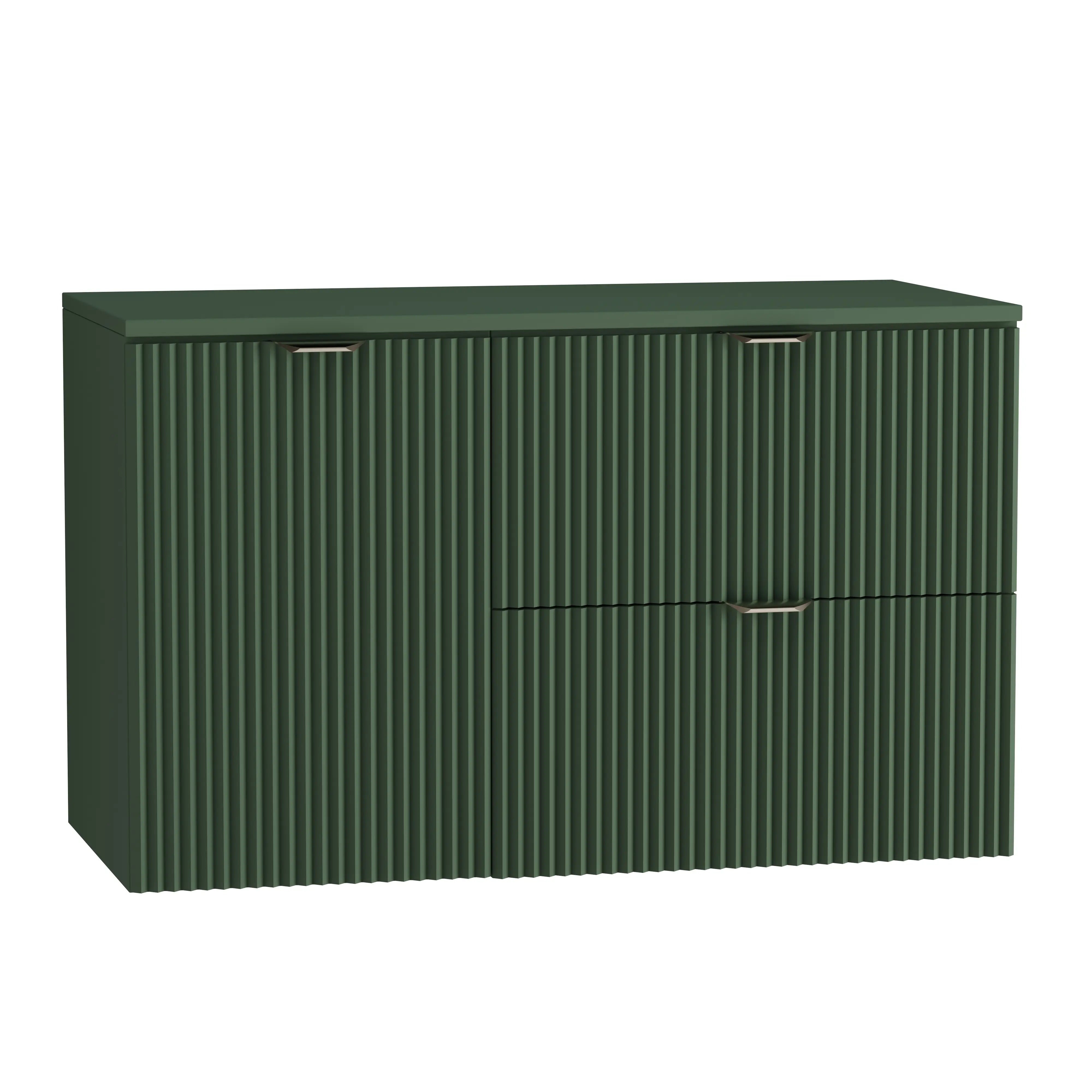 Waschtischunterschrank 100 cm mit Wäschekorb Willy - Salbei