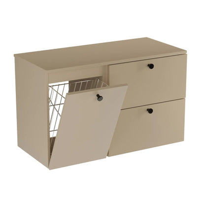Waschtischunterschrank 100 cm, mit Wäschekorb Beti - Cappuccino