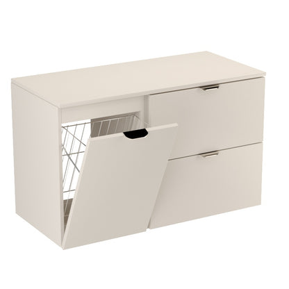 Waschtischunterschrank 100 cm mit Wäschekorb Orio - Kaschmir