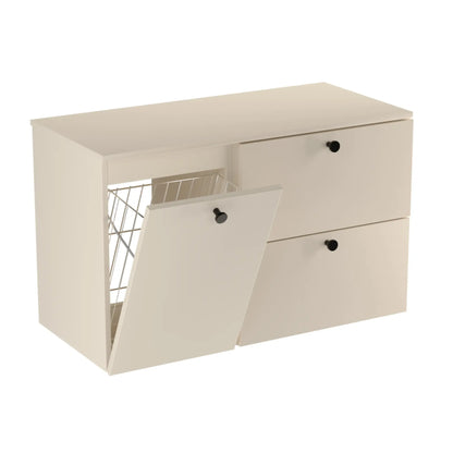 Waschtischunterschrank 100 cm, mit Wäschekorb Beti - Kaschmir