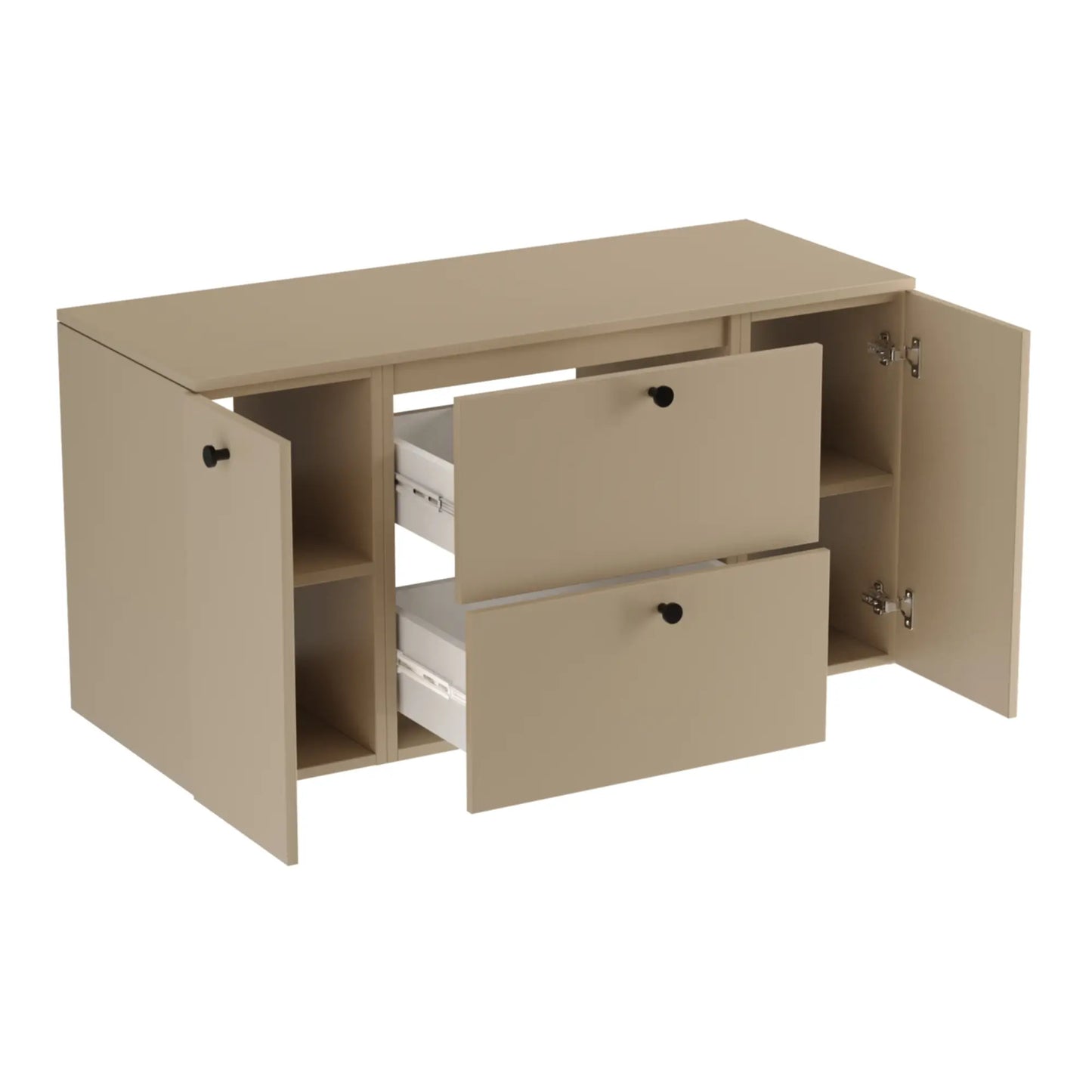 Waschtischunterschrank 120 cm mit 2 Türen und 2 Schubladen Beti - Cappuccino