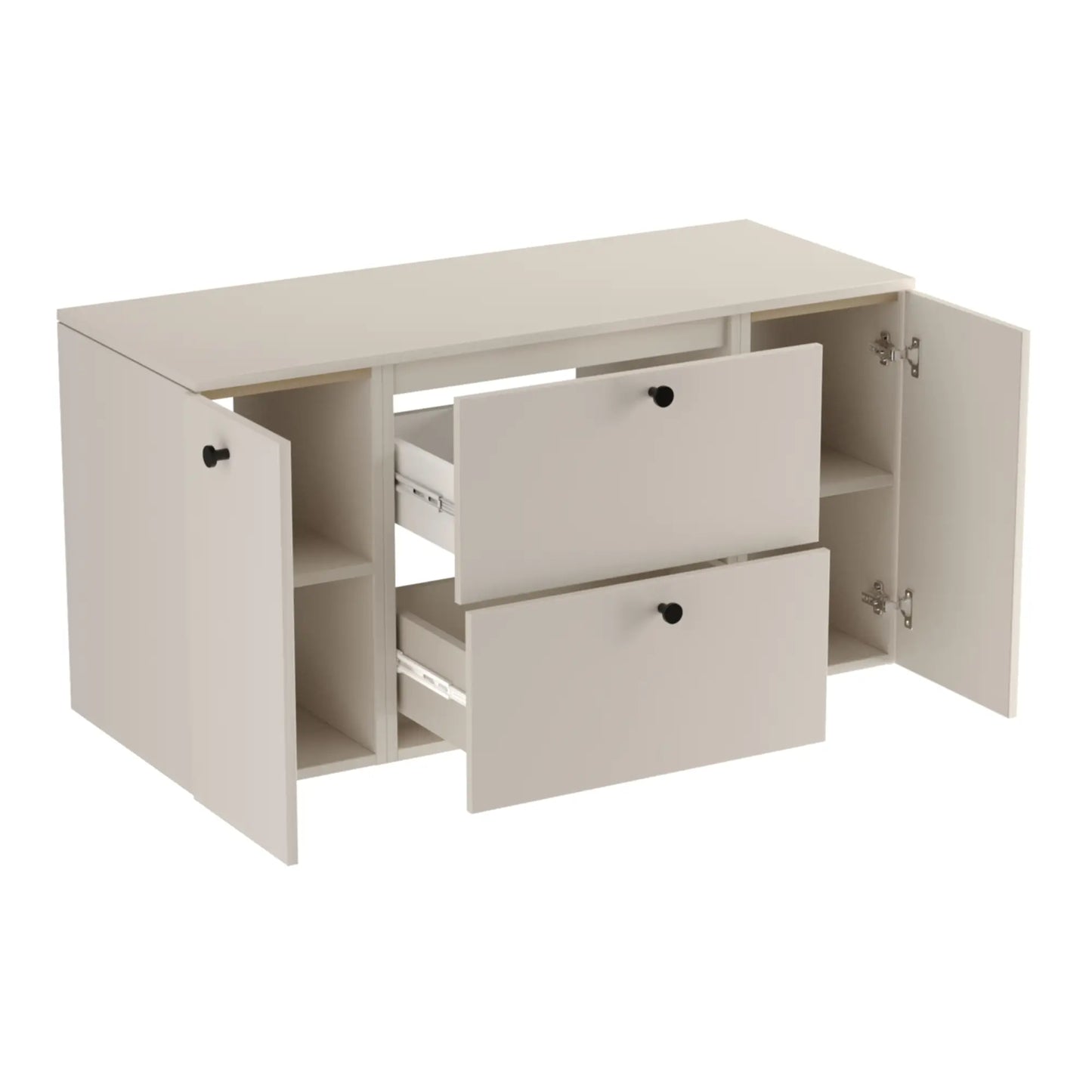 Waschtischunterschrank 120 cm mit 2 Türen und 2 Schubladen Beti - Kaschmir
