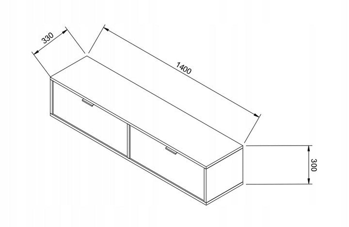 TV Schrank 140 cm mit geriffelten Fronten Aura - Salbei