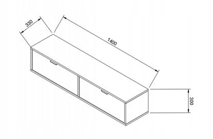 TV Schrank 140 cm mit geriffelten Fronten Aura - Salbei