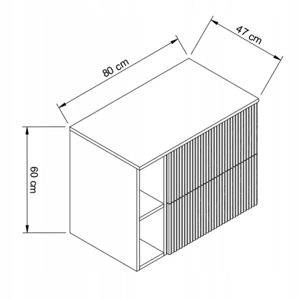 Waschtischunterschrank 80 cm mit Regal Willy - Kaschmir