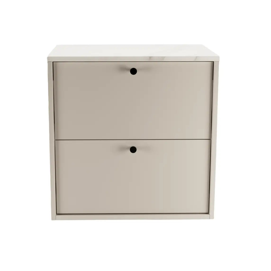 Waschtischunterschrank 60 cm, glatte Fronten Belino - Kaschmir/Marmor Bianco