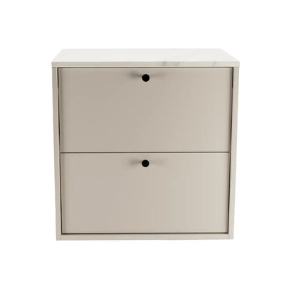 Waschtischunterschrank 60 cm, glatte Fronten Belino - Kaschmir/Marmor Bianco