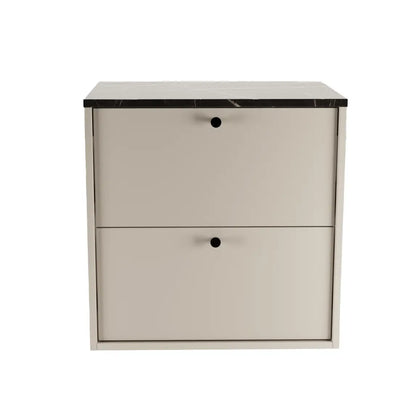 Waschtischunterschrank 60 cm, glatte Fronten Belino - Kaschmir/Marmor Schwarz
