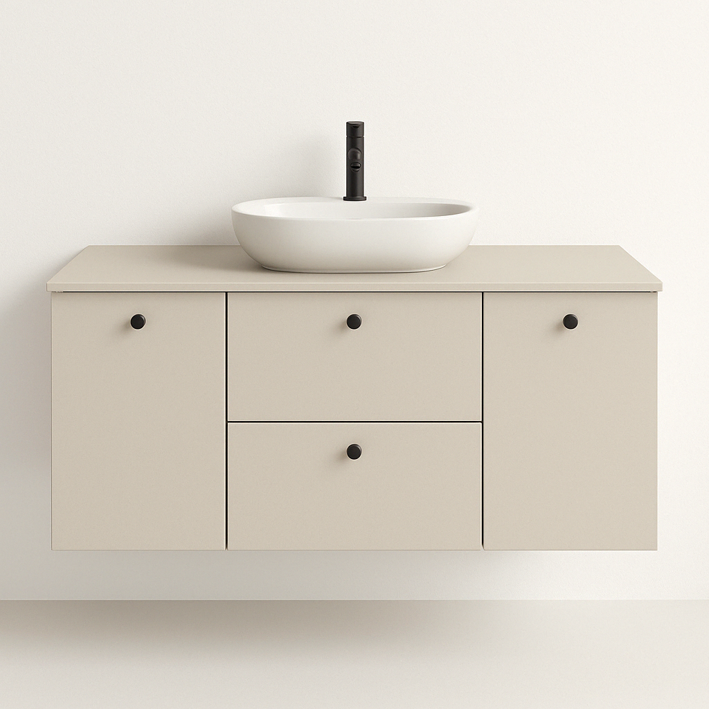 Waschtischunterschrank 120 cm mit 2 Türen und 2 Schubladen Beti - Kaschmir