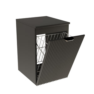 Badezimmerschrank 40 cm mit Wäschekorb Willy - Schwarz