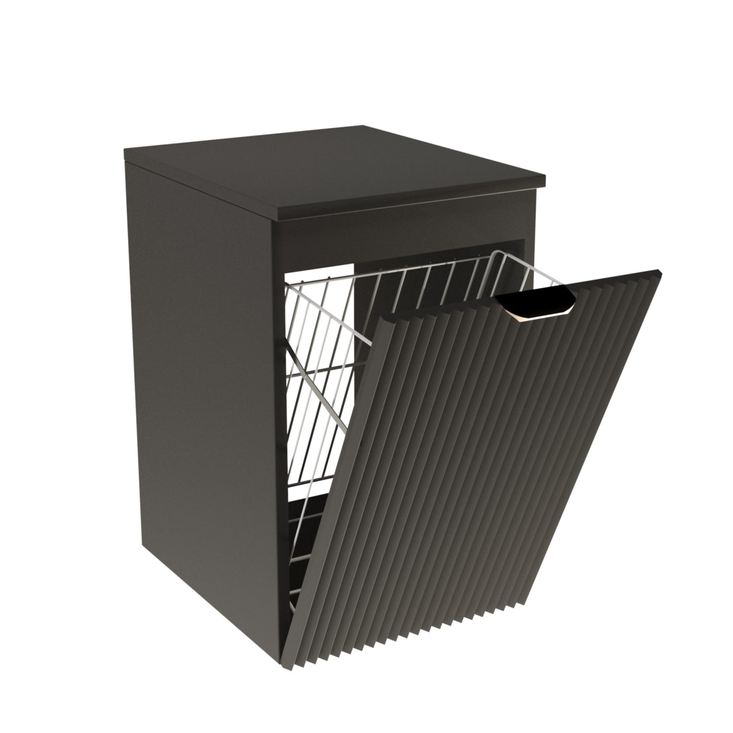 Badezimmerschrank 40 cm mit Wäschekorb Willy - Schwarz