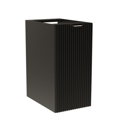 Badezimmerschrank 30 cm, geriffelte Fronten, 1 Tür Willy - Schwarz