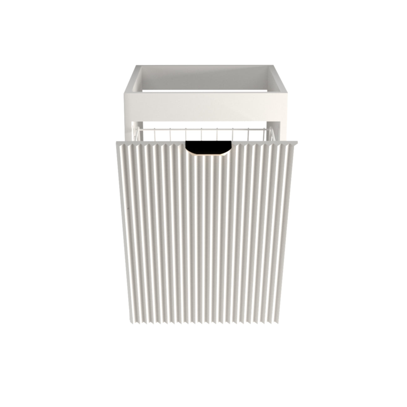 Badezimmerschrank 40 cm mit Wäschekorb Willy - Weiß