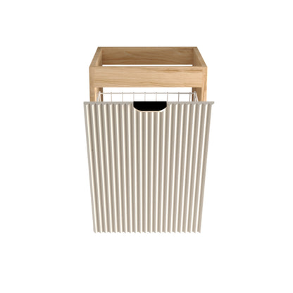 Badezimmerschrank 40 cm mit Wäschekorb Willy - Kaschmir/Walnuss