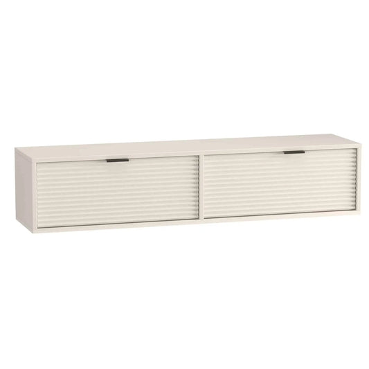 TV Schrank Aura in Kaschmir, 140 cm breit, mit eleganten geriffelten Fronten.