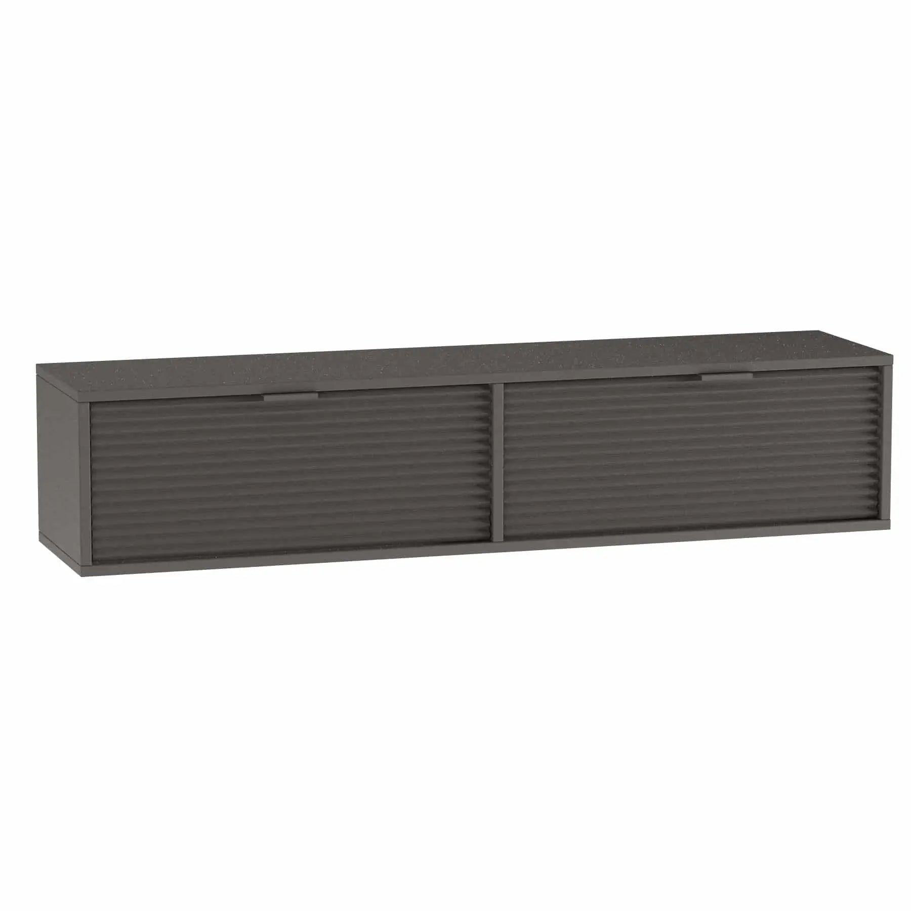 TV Schrank 140 cm mit geriffelten Fronten Aura - Schwarz