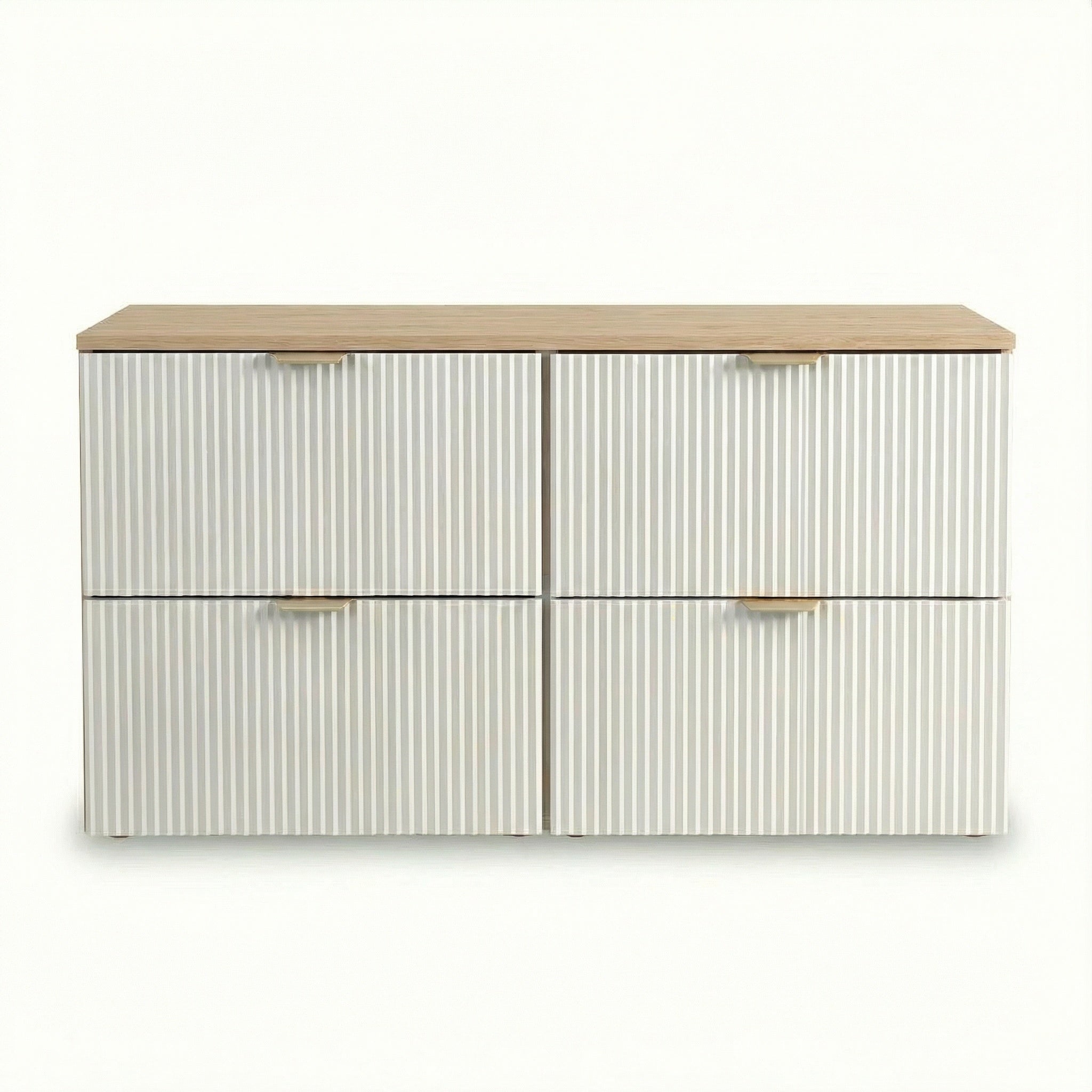 Waschtischunterschrank mit 4 Schubladen 120 cm Willy - Weiß/Walnuss