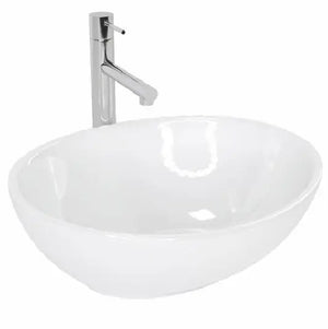Waschtisch Sofia 40 cm aus weißer Keramik – kompakte, elegante Waschschale ohne Hahnloch und Überlauf, ideal für moderne Badezimmer und Gäste-WCs.