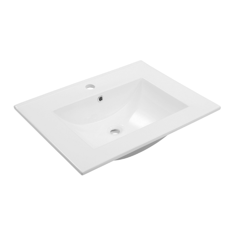 Waschtisch 60 cm in Weiß – kompakte, elegante Keramik-Waschschale, pflegeleicht und langlebig, ideal für kleine Badezimmer, Gäste-WCs oder kombinierbar mit Waschtischunterschränken.