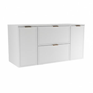 Waschtischunterschrank 120 cm Roma Weiß mit Türen und Schubladen, Soft-Close und MDF-Fronten für Badezimmer