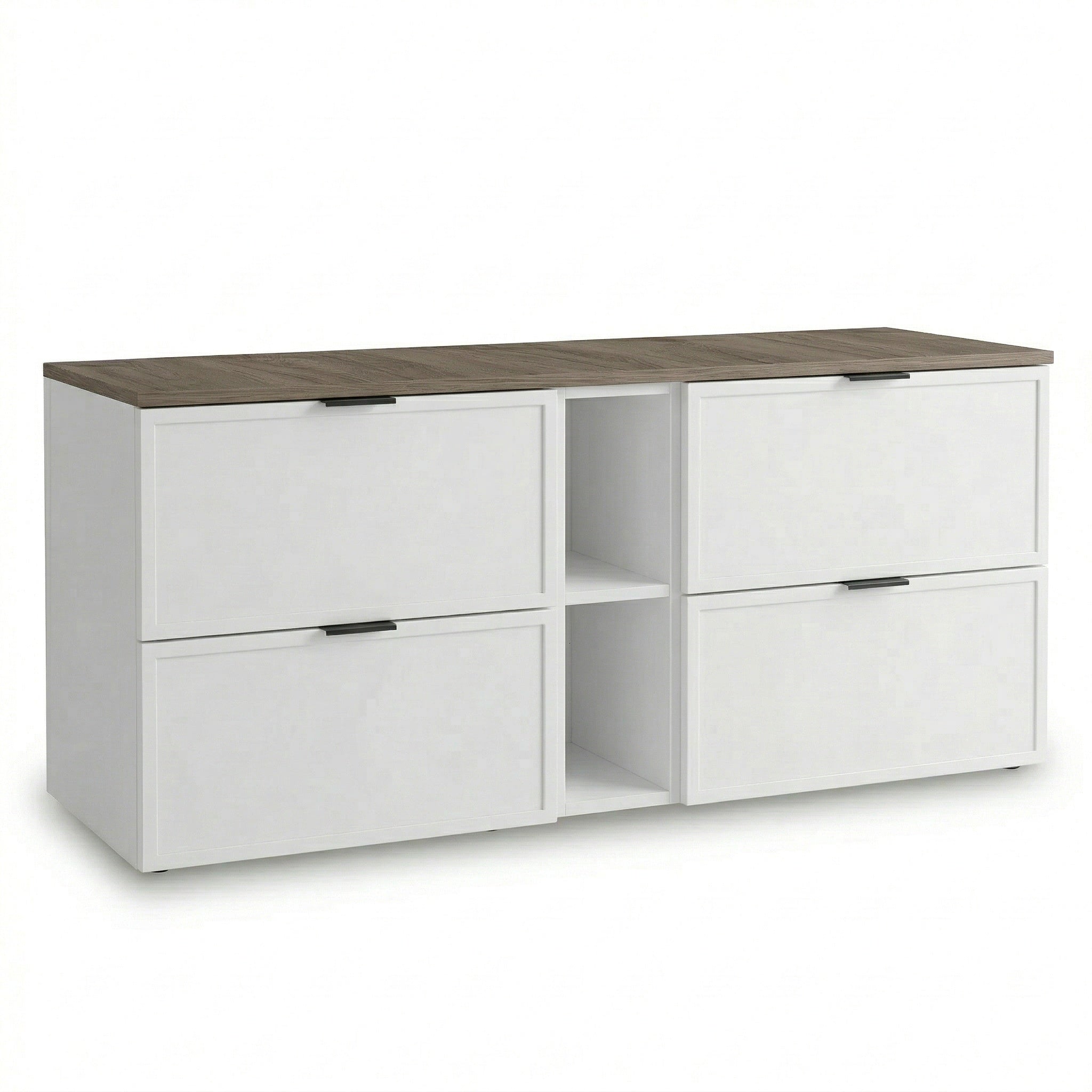 Waschtischunterschrank 140 cm weiß walnuss dunkel platte Roma mit Regal Badezimmer Unterschrank MDF Soft Close modern