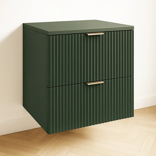 Grün Waschtischunterschrank Willy, 60 cm, für ein natürliches und modernes Badezimmer.