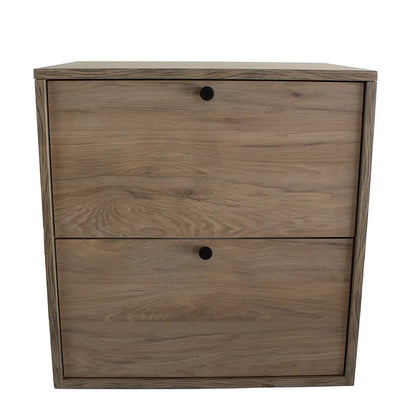 Belino Waschtischunterschrank 60 cm in Dunkle Walnuss mit zwei Soft-Close-Schubladen für elegantes und modernes Badezimmer.