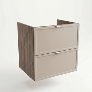 Waschtischunterschrank Roma 60 cm Kaschmir / Walnuss Dunkel ohne Oberteil – eleganter Badschrank mit Schubladen