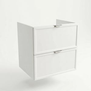 Waschtischunterschrank Roma 60 cm Weiß ohne Oberteil – moderner Badunterschrank mit Schubladen und Soft-Close-System