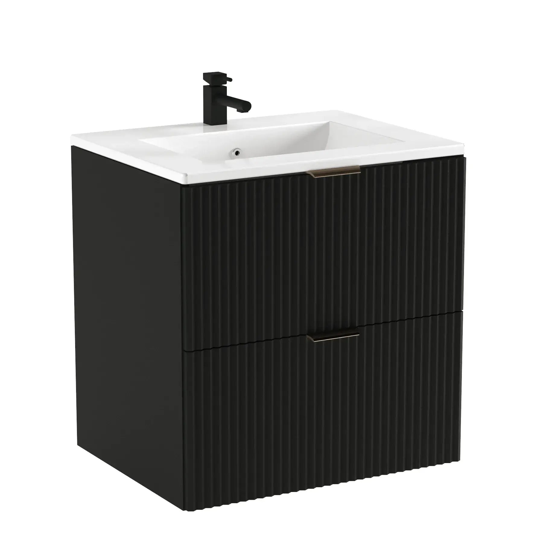 Waschtischunterschrank 60 cm mit Waschbecken Willy - Schwarz
