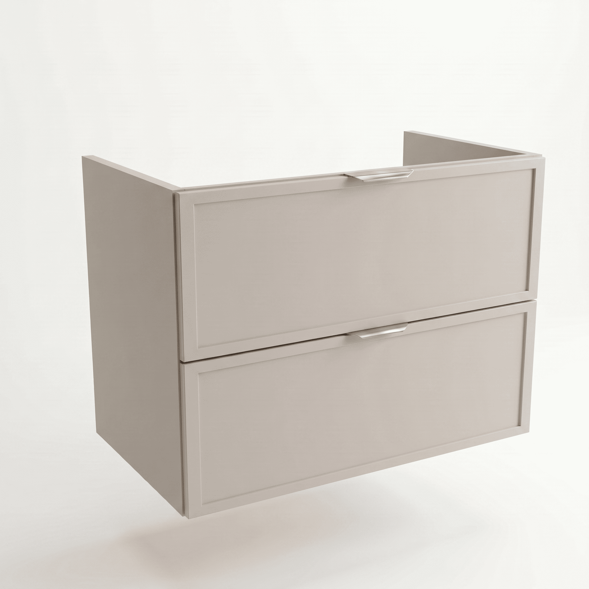 Waschtischunterschrank Roma 80 cm Kaschmir ohne Oberteil – moderner Badschrank mit Schubladen und minimalistischer, einheitlicher Optik