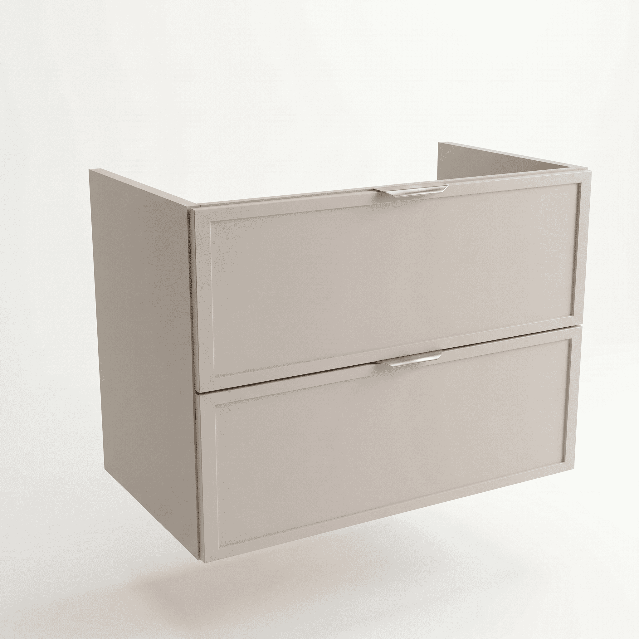 Waschtischunterschrank Roma 80 cm Kaschmir ohne Oberteil – moderner Badschrank mit Schubladen und minimalistischer, einheitlicher Optik