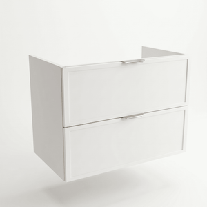 Waschtischunterschrank Roma 80 cm Weiß ohne Oberteil – moderner Badschrank mit Schubladen und Soft-Close-System