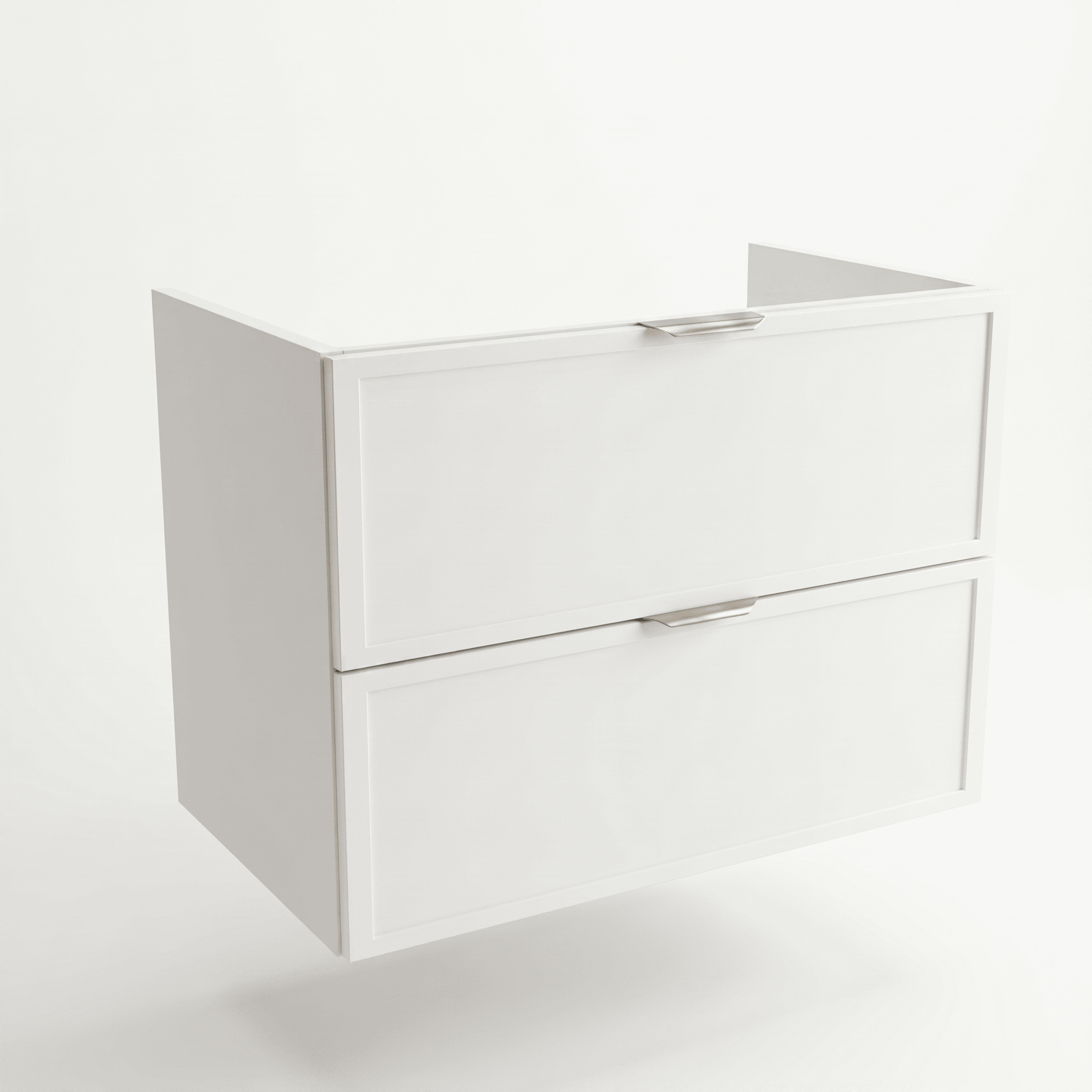 Waschtischunterschrank Roma 80 cm Weiß ohne Oberteil – moderner Badschrank mit Schubladen und Soft-Close-System