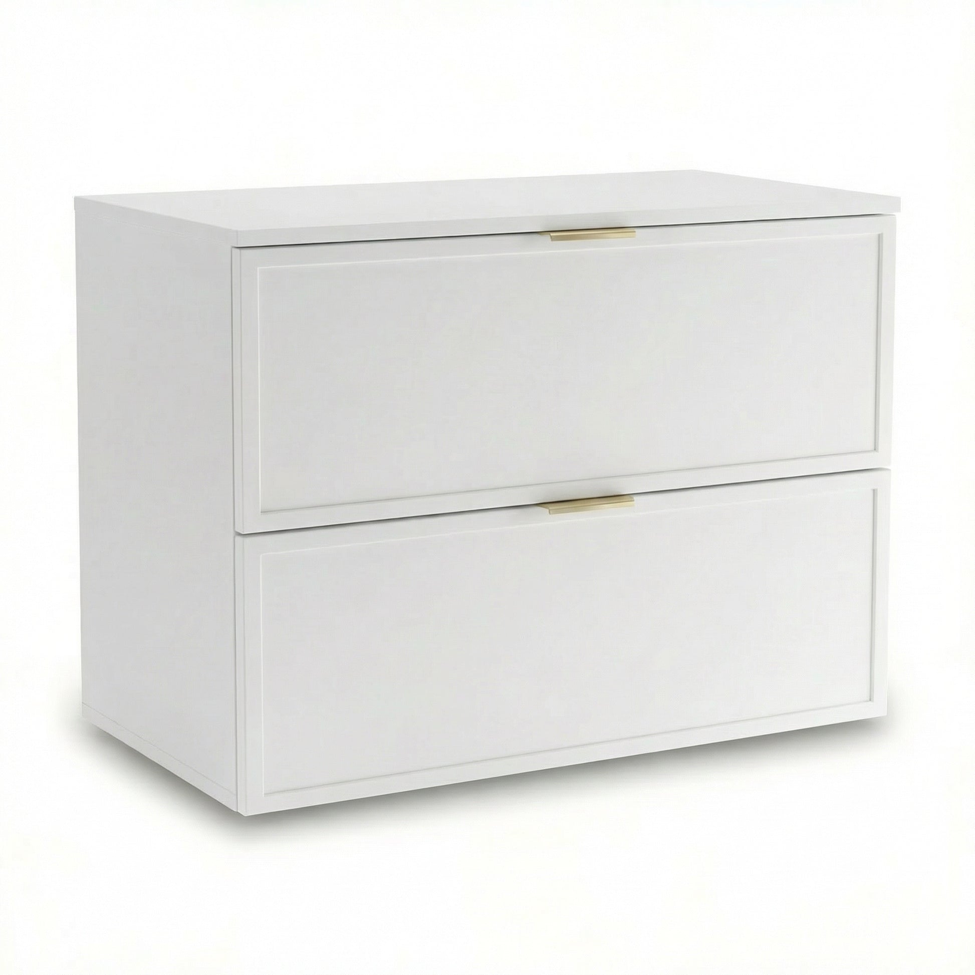 Waschtischunterschrank 80 cm Roma Weiß mit 2 Schubladen, Soft-Close-System und MDF-Fronten für Badezimmer