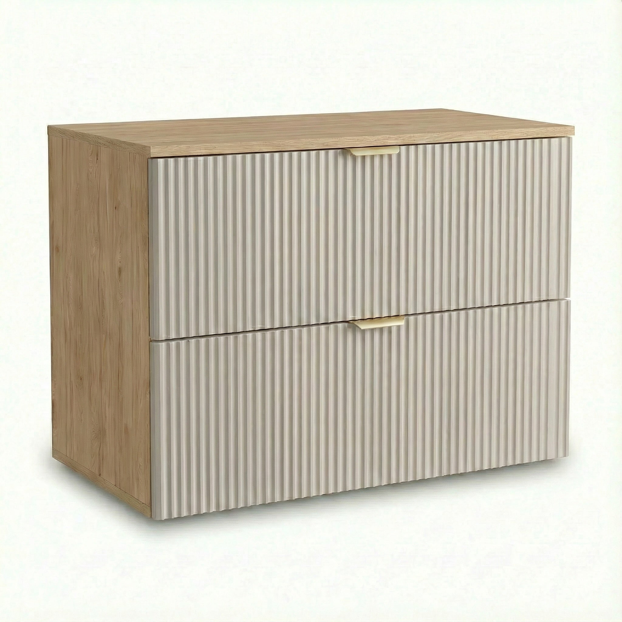 Badmöbel-Set: 80 cm Schrank und Bad Hochschrank Willy - Kaschmir/Walnuss